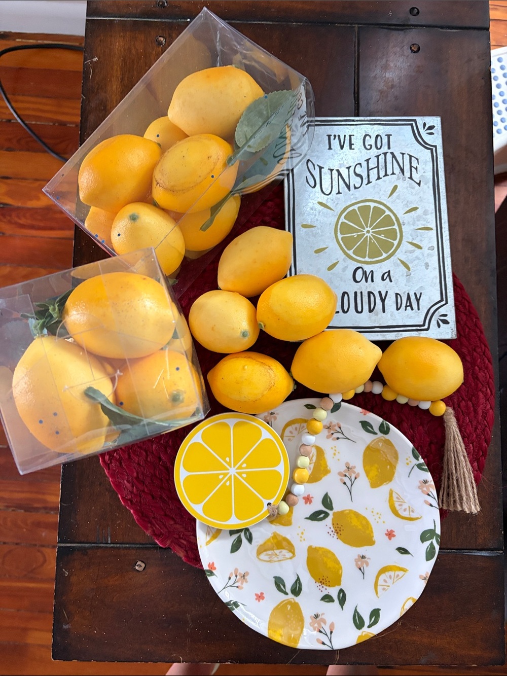 Hobby Lobby Lemon-Themed Decorative Plate and Accents in Yellow